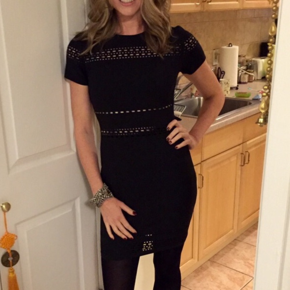 Elizabeth and James laser-cut Ari bodycon dress in black